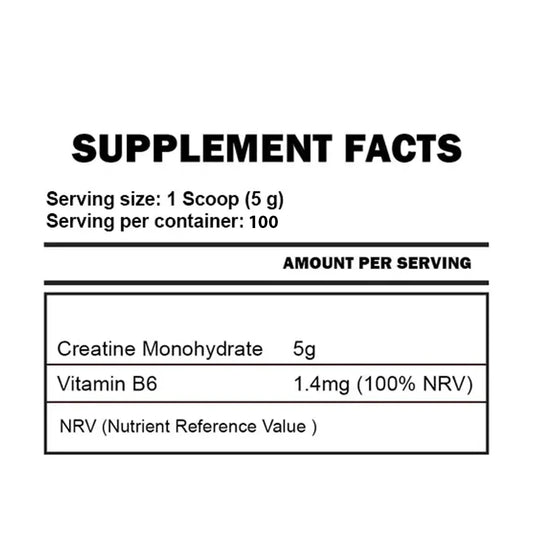 Kevin Levrone Gold Creatine 100 Servings nutritional label – creatine monohydrate for muscle performance