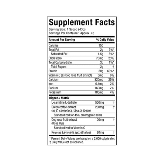 Muscletech Nitro Tech Ripped 4lbs Supplement Facts